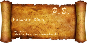 Petuker Dóra névjegykártya